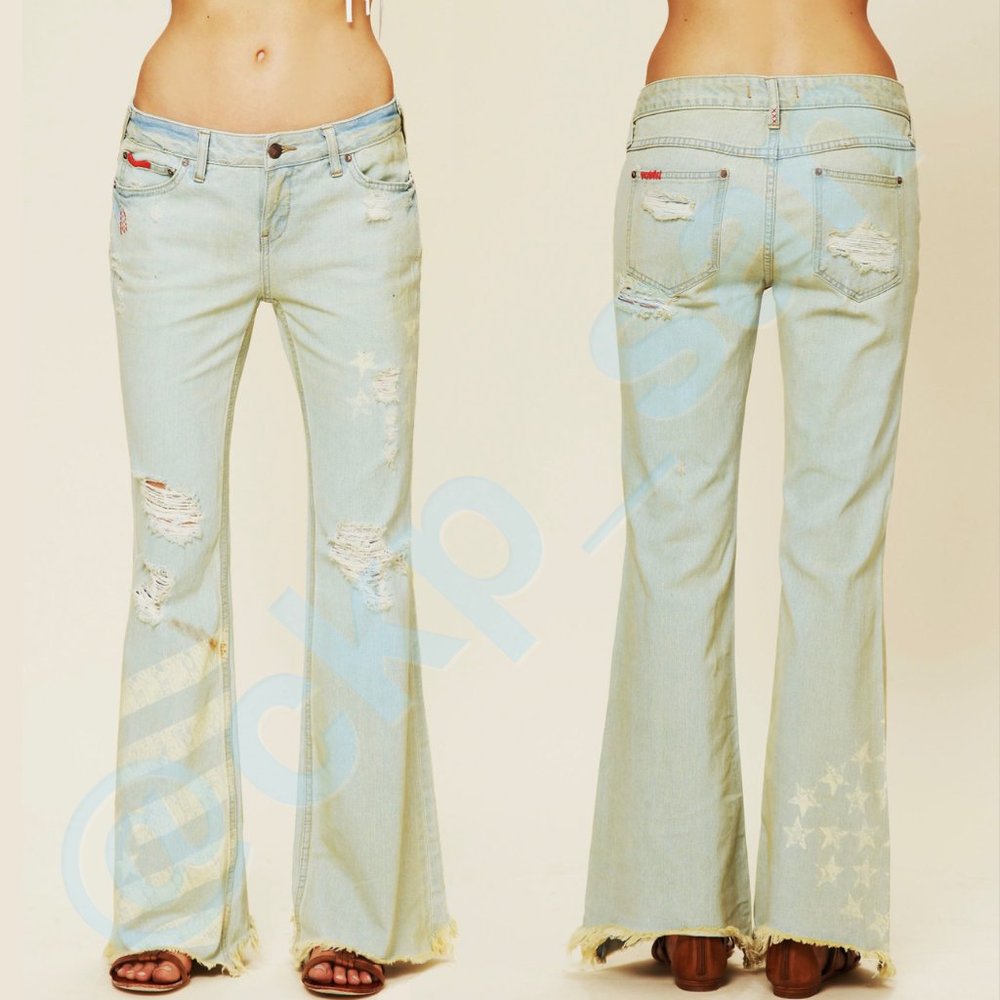 Rare Free People American Flag Super Flare Sz 29 - Picture 2 of 16